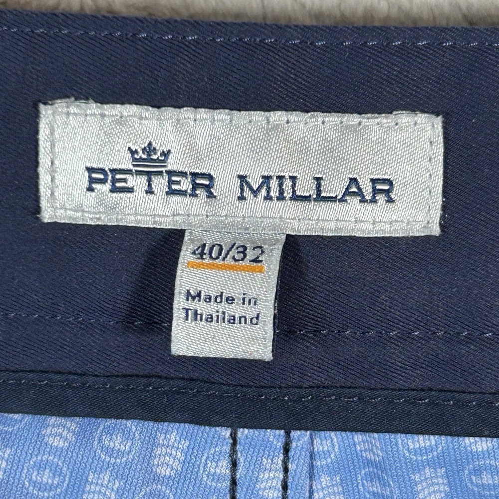 Peter Millar EB66 Pants Mens 40x32 Blue Performance Five-Pocket Golf Stretch - Picture 16 of 16